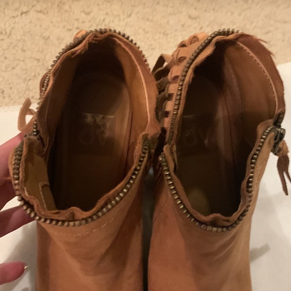 Suede fringe peep toe boots - Picture 8 of 8